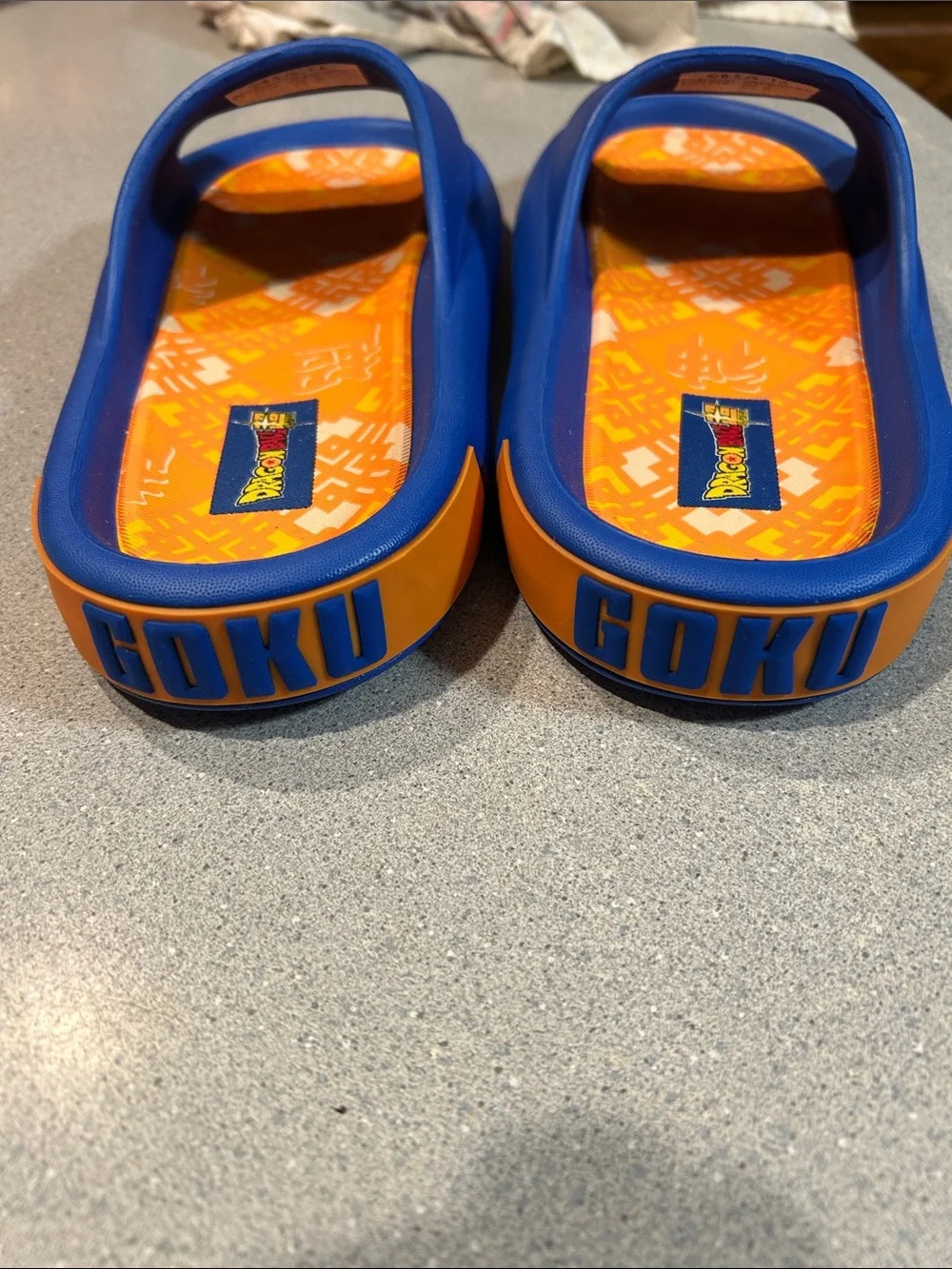 Ground Up - Dragon Ball Z Themed Blue & Orange Slide Sandals